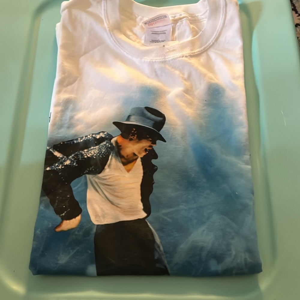 Vintage  Hanes Heavyweight Michael Jackson White Short Sleeve Graphic T-Shirt - Picture 2 of 4
